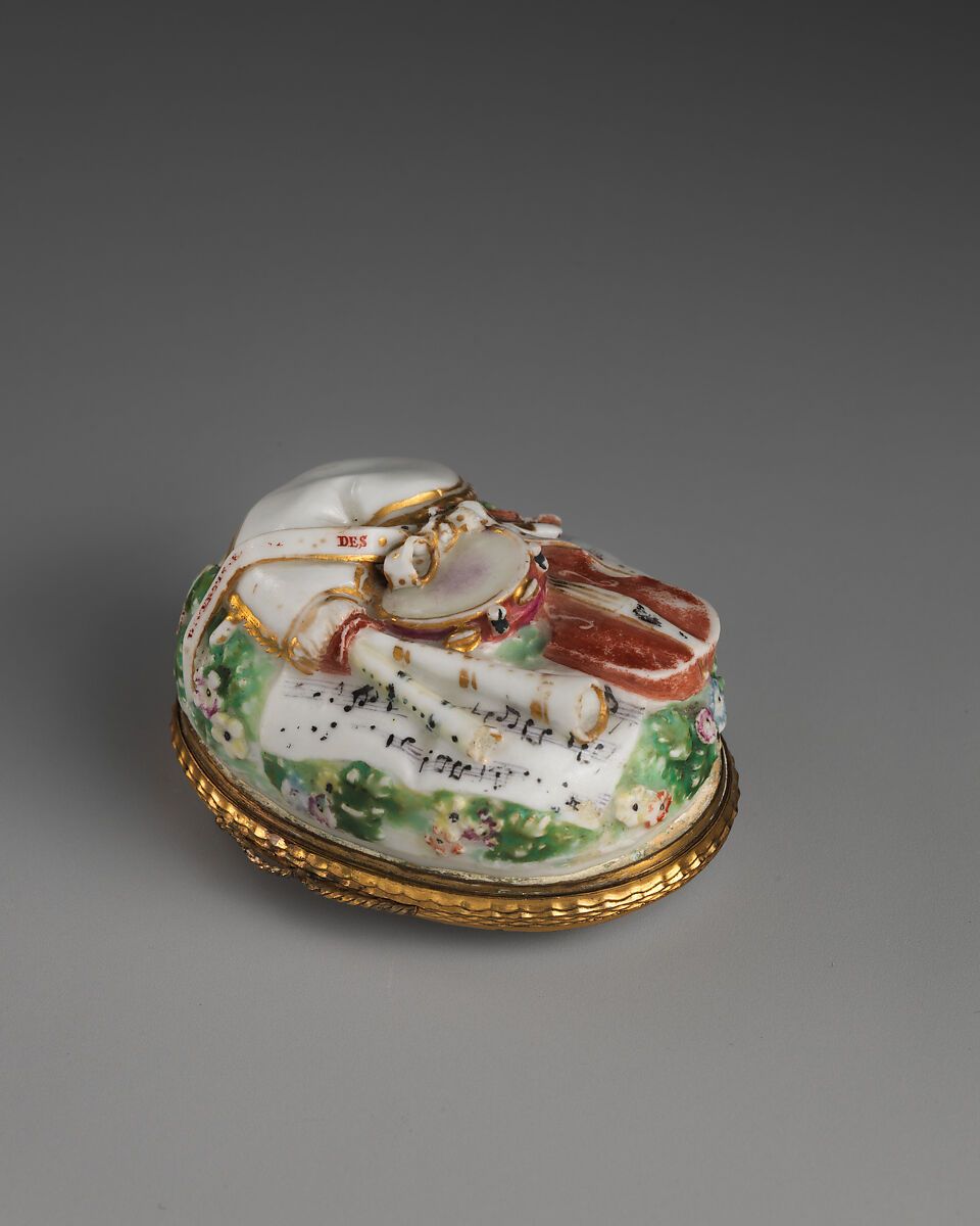 Musical instruments, Chelsea Porcelain Manufactory (British, 1745–1784, Red Anchor Period, ca. 1753–58), Soft-paste porcelain, British, Chelsea 