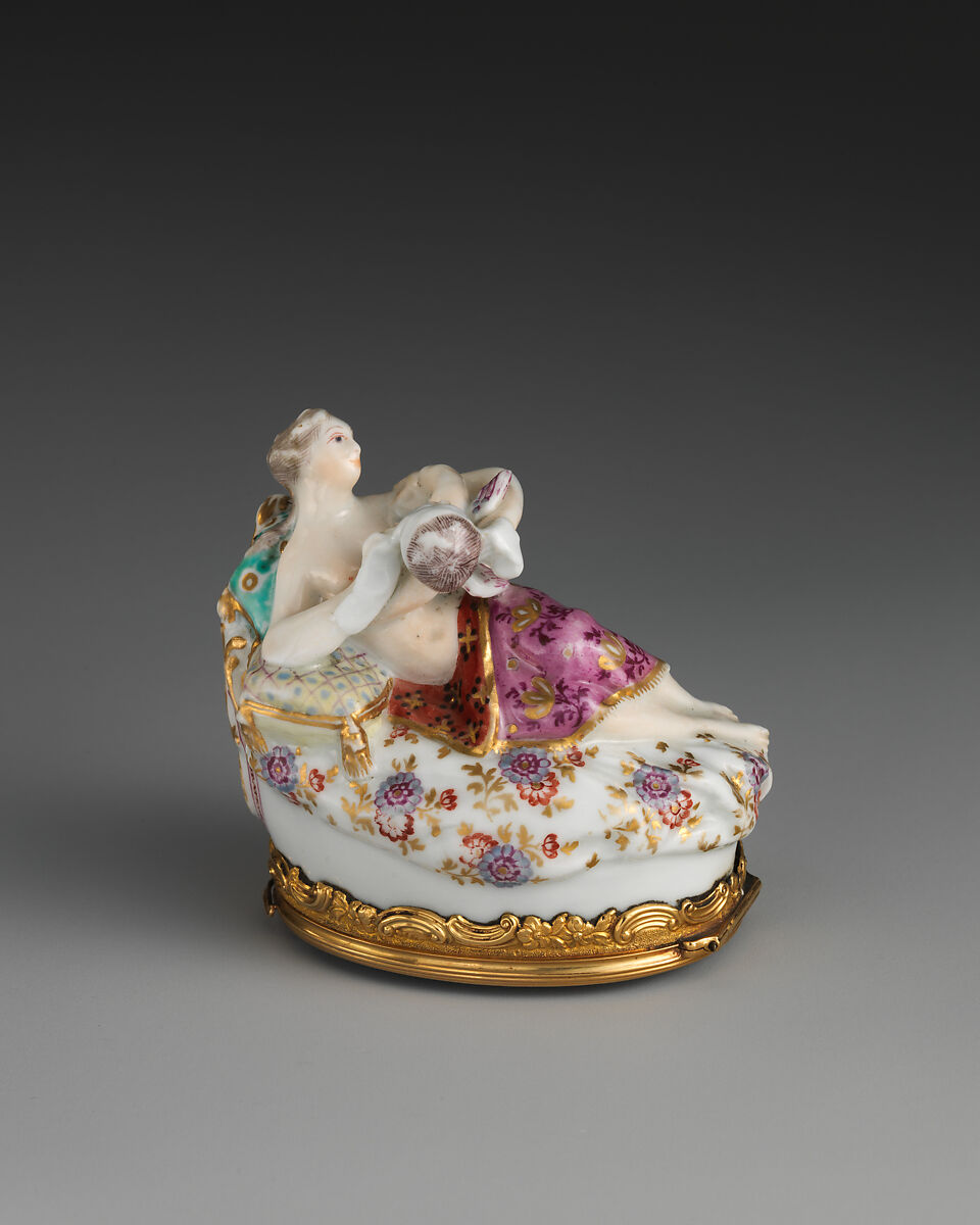 Venus and Cupid in a group, Chelsea Porcelain Manufactory (British, 1745–1784, Transitional (Brown Anchor) Period, ca. 1758–1759), Soft-paste porcelain, British, Chelsea 