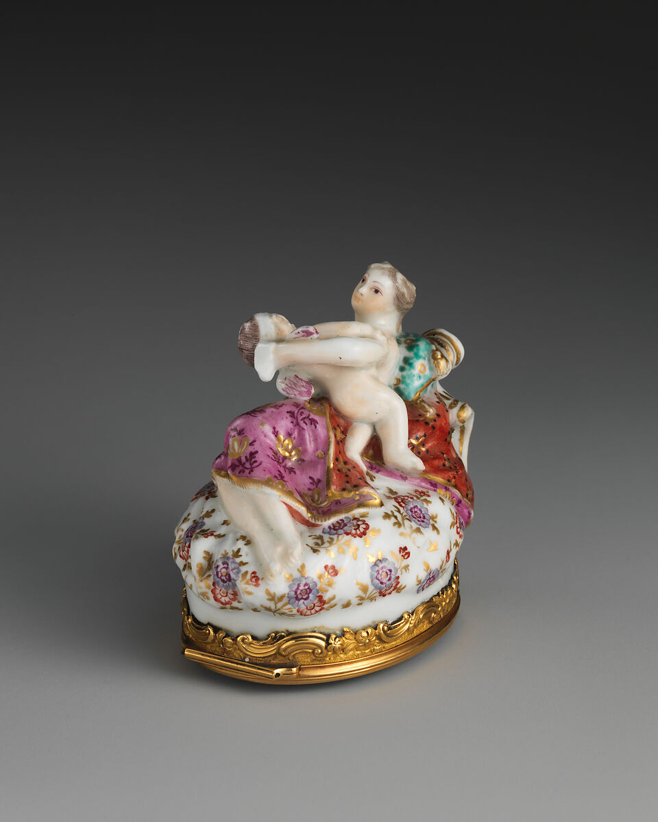 Venus and Cupid in a group, Chelsea Porcelain Manufactory (British, 1745–1784, Transitional (Brown Anchor) Period, ca. 1758–1759), Soft-paste porcelain, British, Chelsea