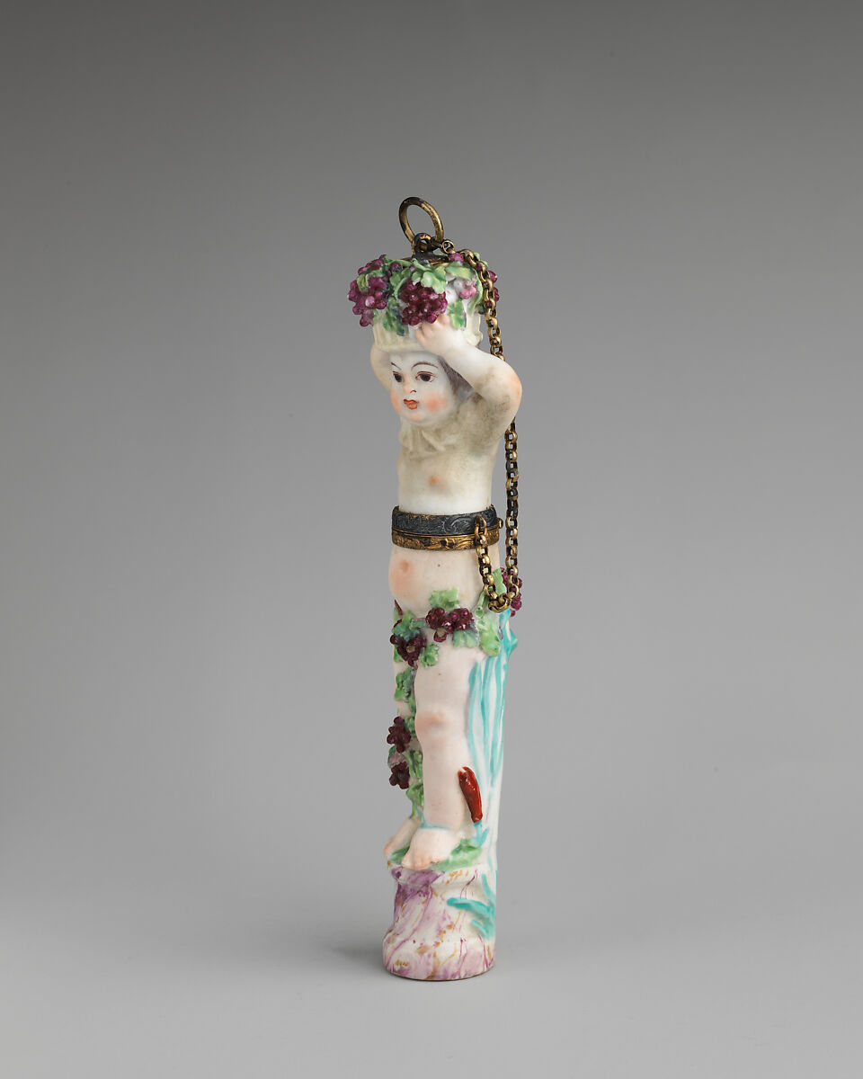 Infant Bacchus, Chelsea Porcelain Manufactory (British, 1745–1784, Transitional (Brown Anchor) Period, ca. 1758–1759), Soft-paste porcelain, British, Chelsea 