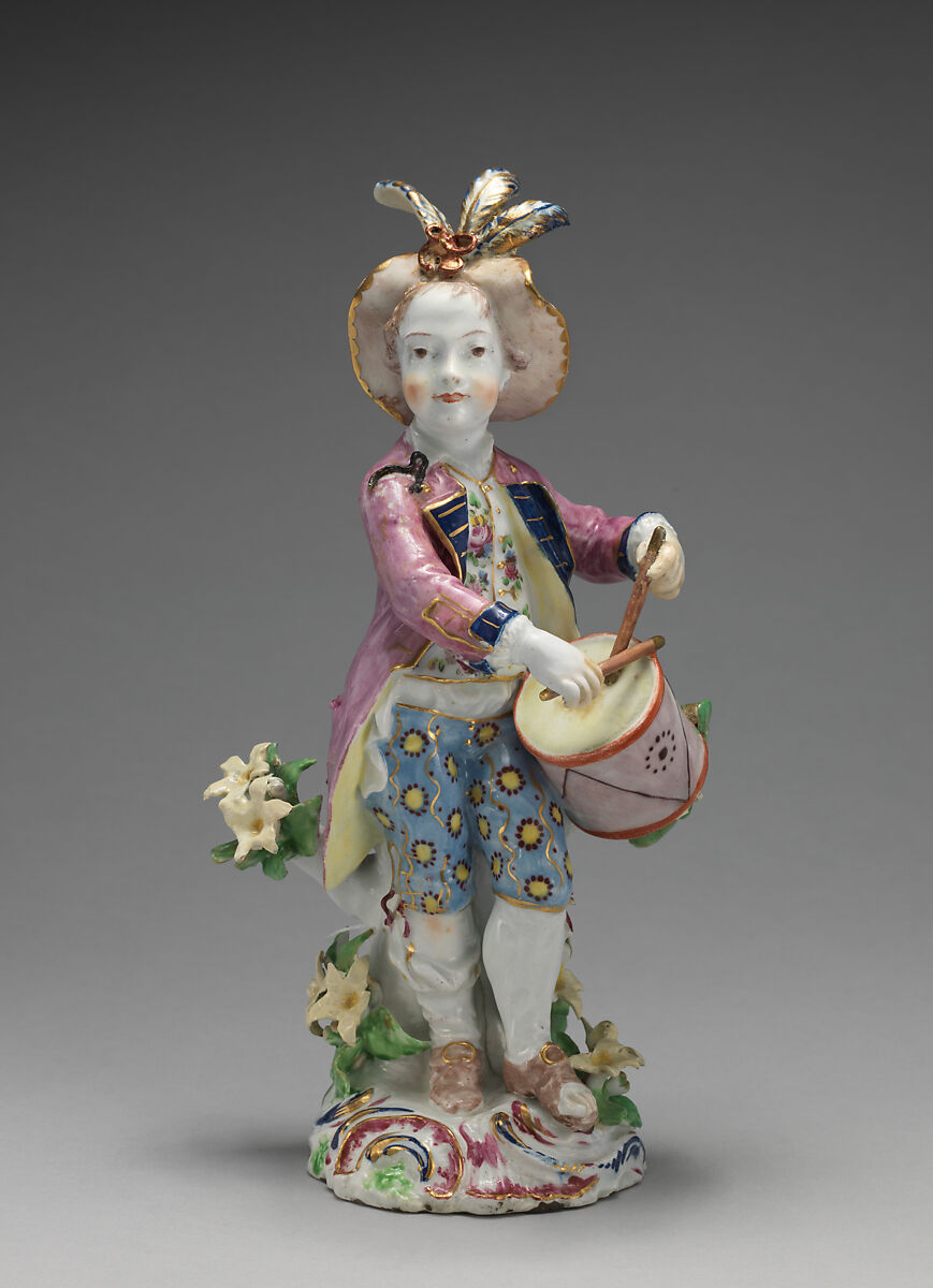 Drummer, Bow Porcelain Factory (British, 1747–1776), Soft-paste porcelain, British, Bow, London 