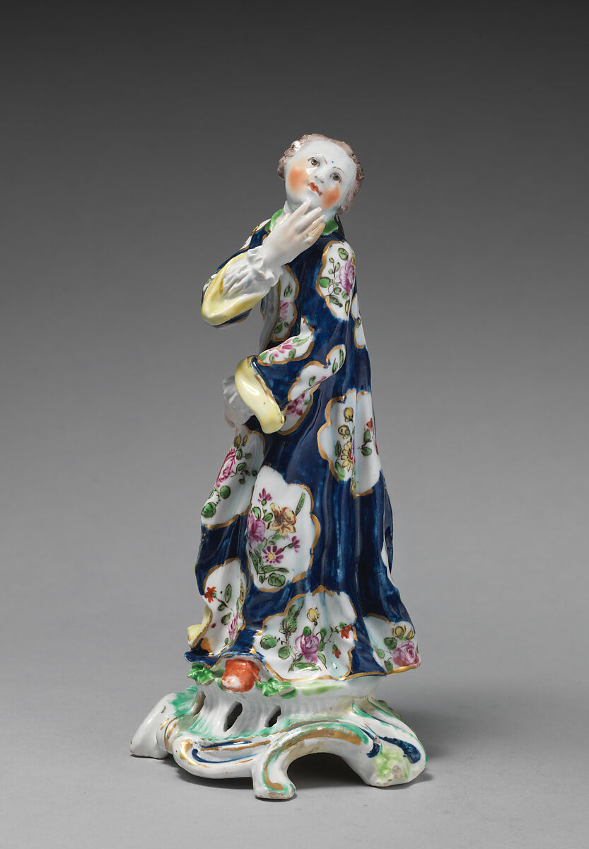 The Thrown Kiss (one of a pair), Bow Porcelain Factory (British, 1747–1776), Soft-paste porcelain, British, Bow, London 
