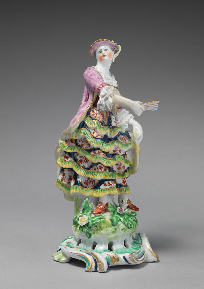 The Thrown Kiss (one of a pair), Bow Porcelain Factory (British, 1747–1776), Soft-paste porcelain, British, Bow, London 