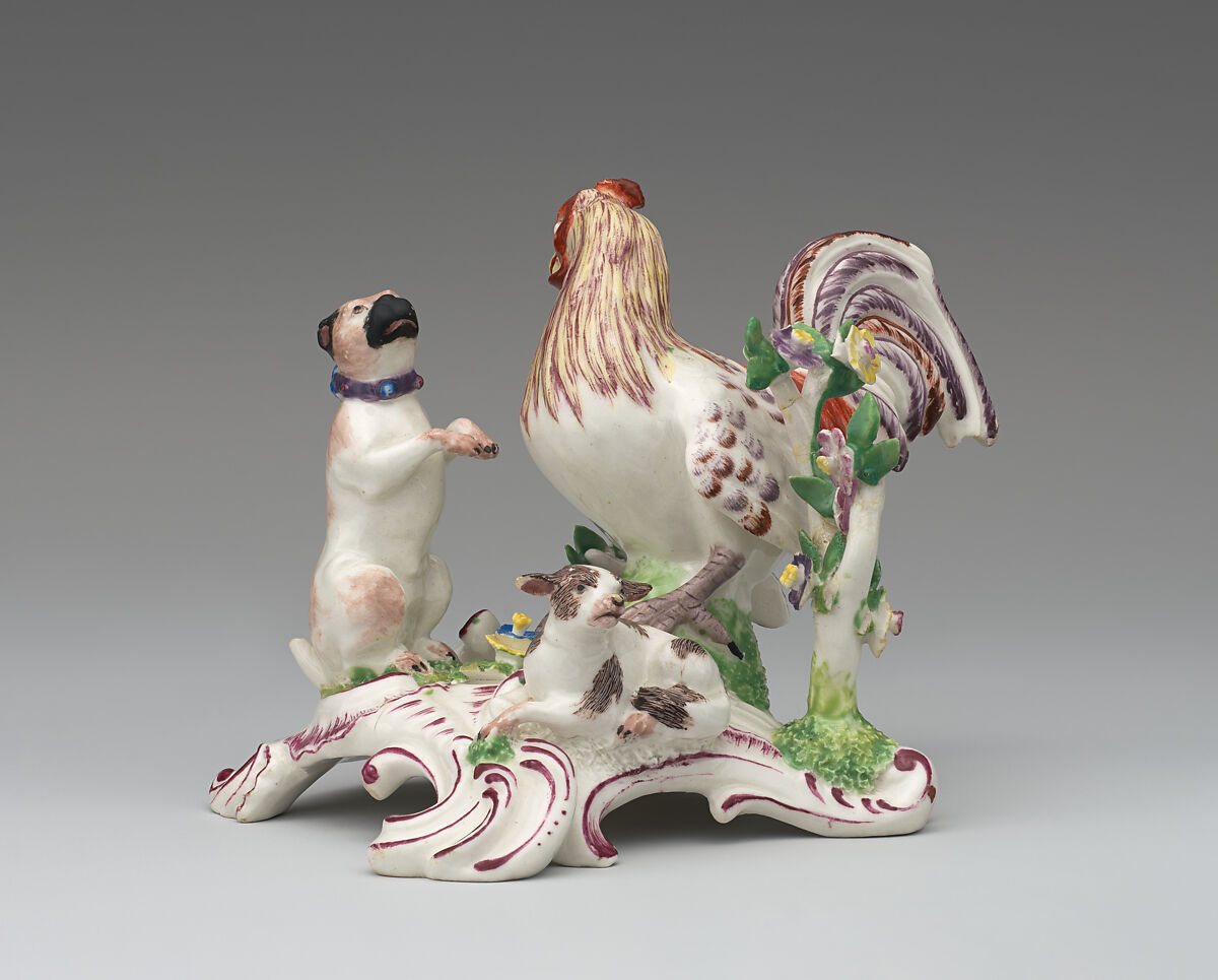 Group, Bow Porcelain Factory (British, 1747–1776), Soft-paste porcelain, British, Bow, London