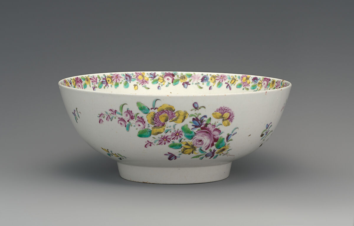Marriage bowl, Bow Porcelain Factory (British, 1747–1776), Soft-paste porcelain, British, Bow, London