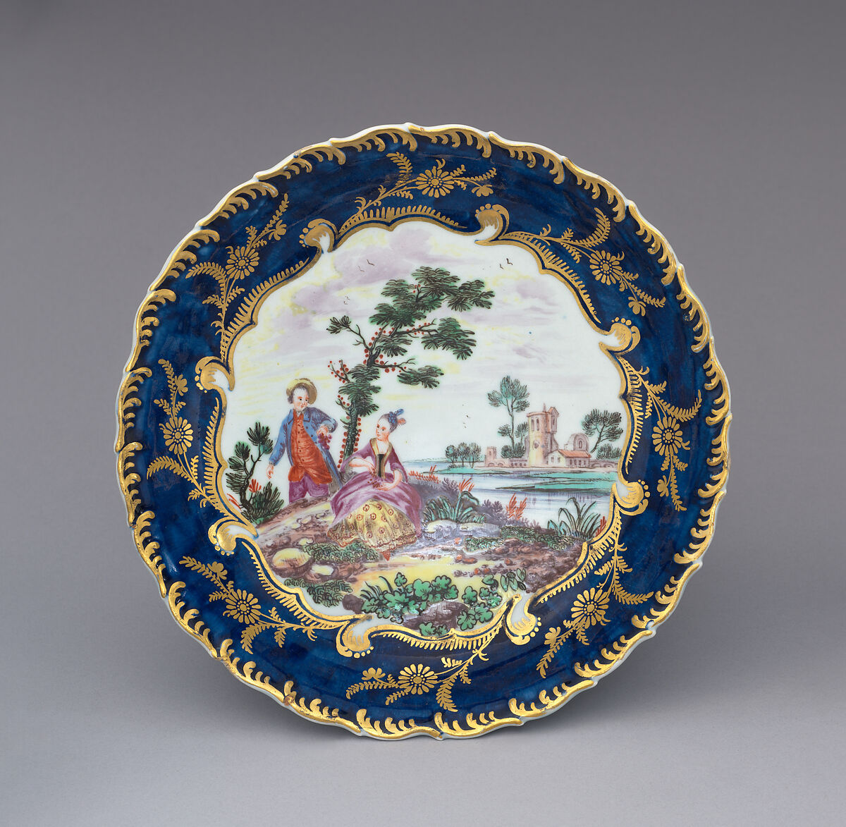 Pair of plates, Bow Porcelain Factory (British, 1747–1776), Soft-paste porcelain, British, Bow, London