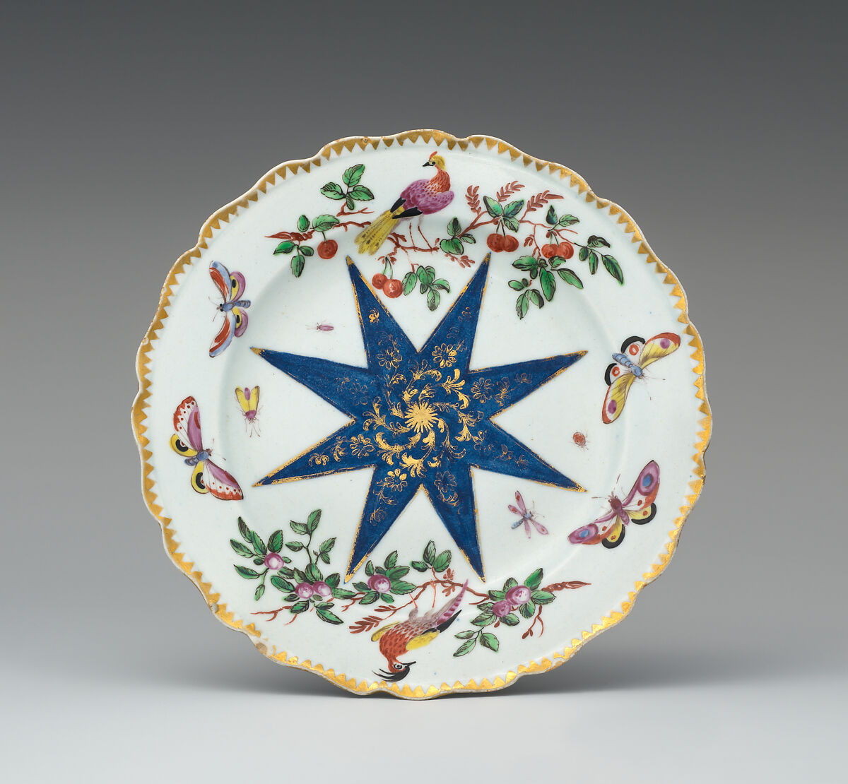 Écuelle with cover and underplate, Bow Porcelain Factory (British, 1747–1776), Soft-paste porcelain, British, Bow, London