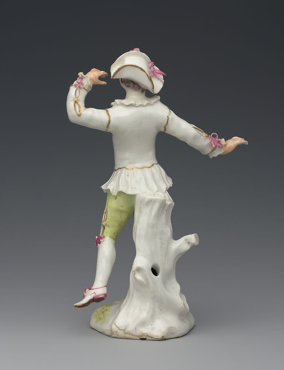 Dancer (one of a pair), Derby Porcelain Manufactory (British, 1751–1785), Soft-paste porcelain, British, Derby
