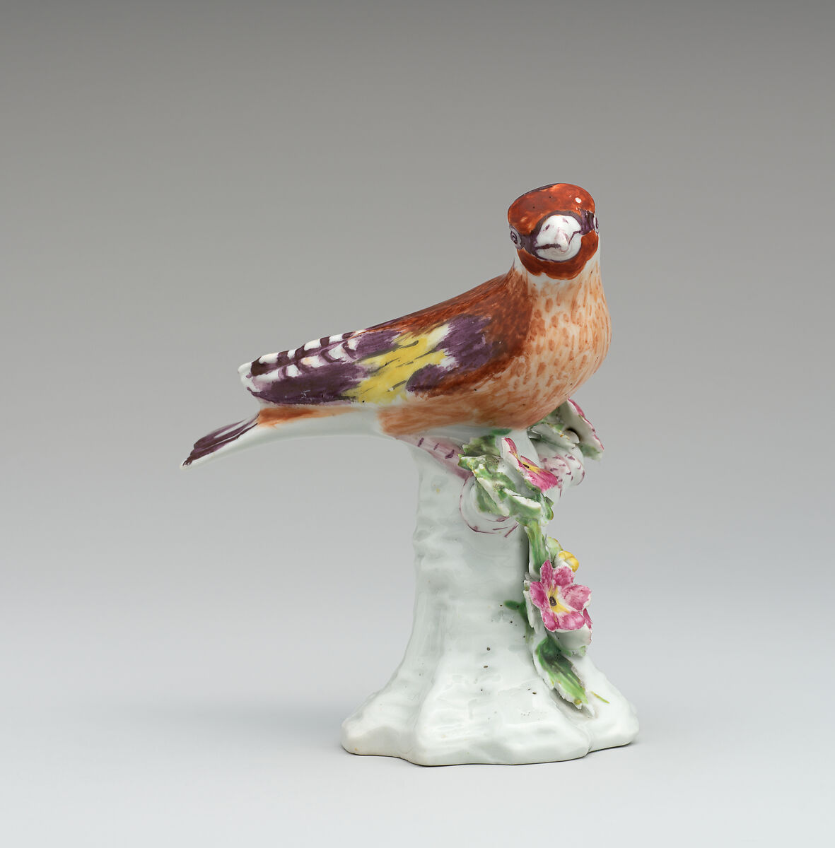 Pair of finches, Derby Porcelain Manufactory (British, 1751–1785), Soft-paste porcelain, British, Derby