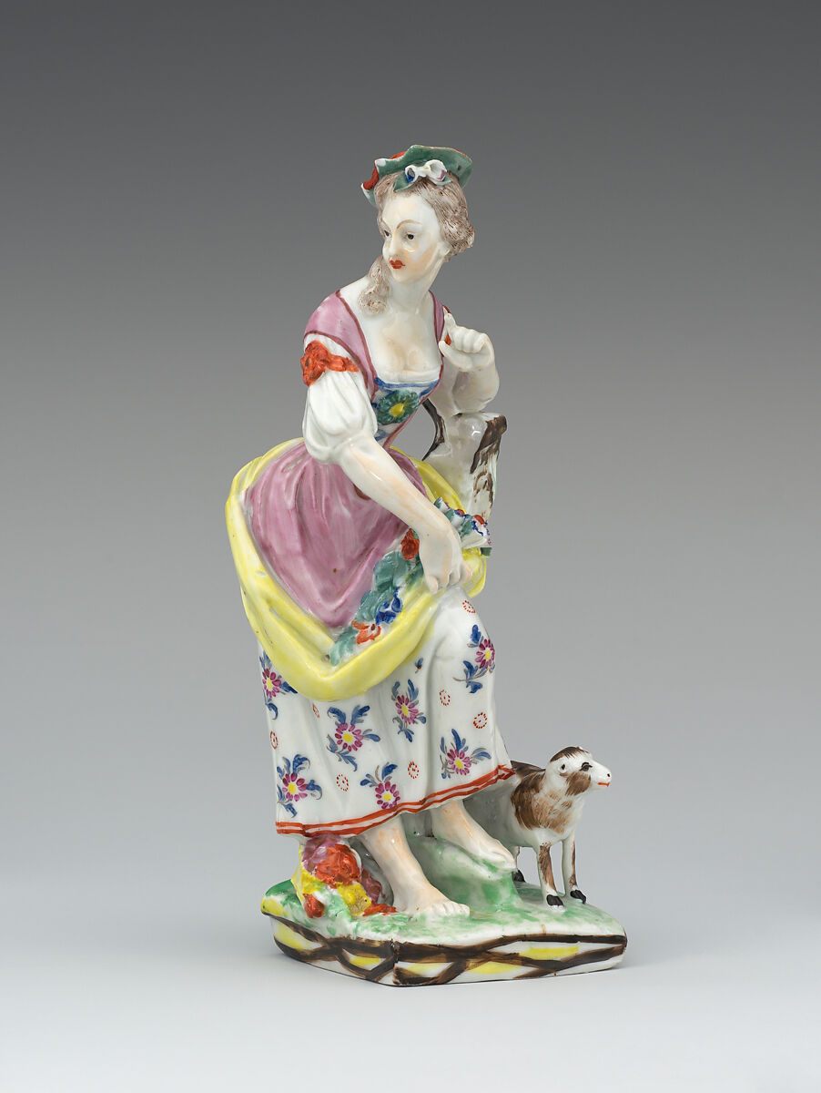 Shepherd and shepherdess, Bristol (British), Hard-paste porcelain, British, Bristol