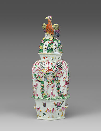 Covered vase for potpourri (one of a pair)