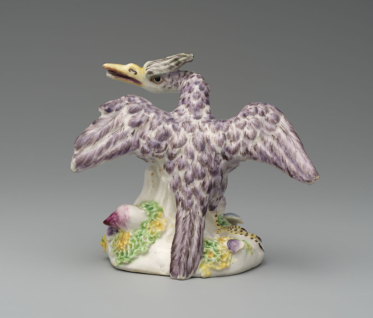 Cormorant, Bow Porcelain Factory (British, 1747–1776), Soft-paste porcelain, British, Bow, London