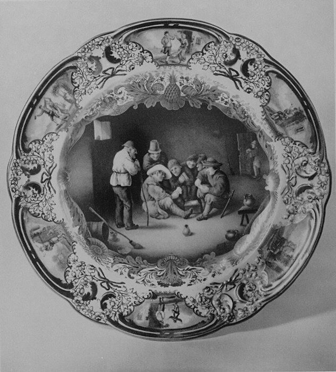 Plate, Decoration attributed to James Plant, Soft-paste porcelain, Welsh, Nantgaru 