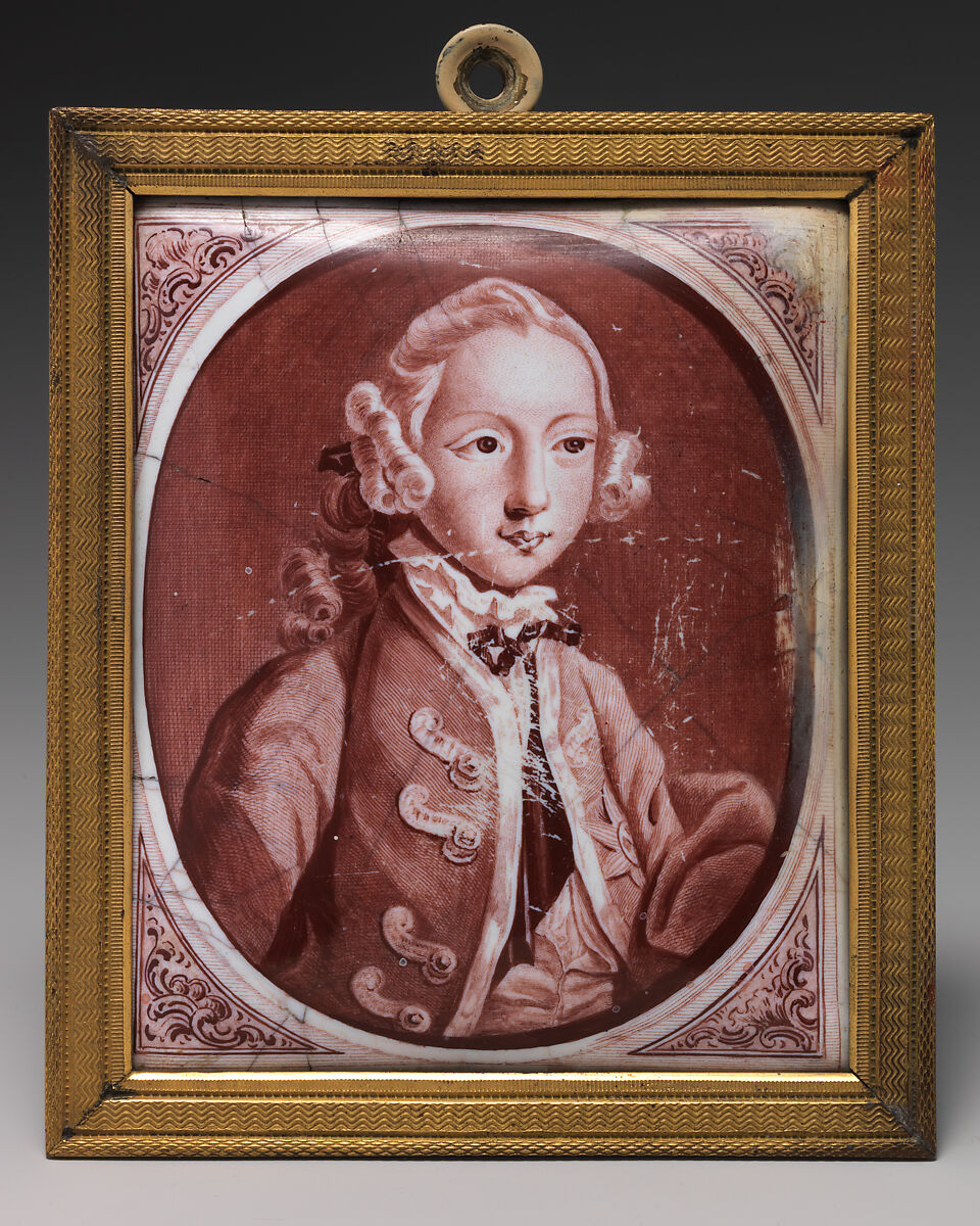 Prince George, Enamel on copper, transfer printed, British, Battersea, London 