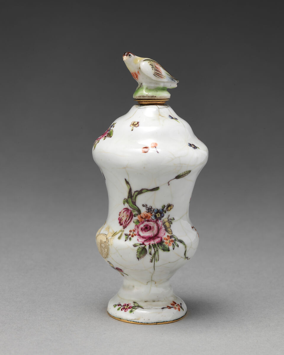 Scent bottle, Enamel on copper, British, London 