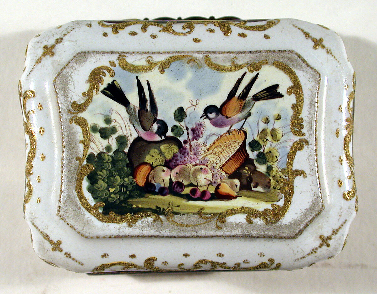 The Tea Party, lid and bottom based on prints by Robert Hancock (British, Burslem 1730–1817 Bristol), Enameled copper, British, South Staffordshire