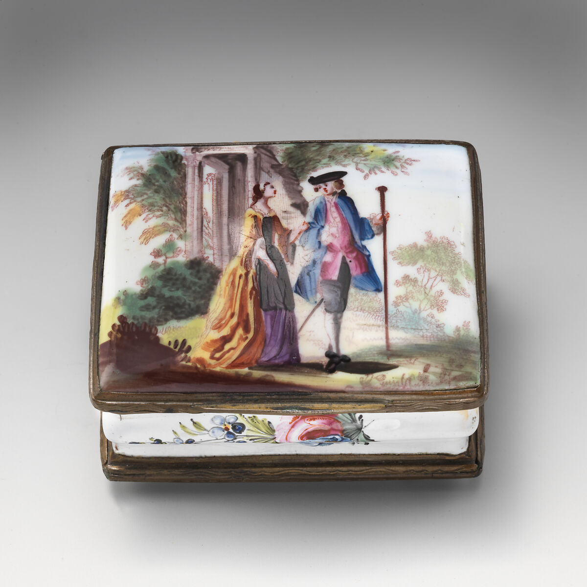 Double box, Enamel on copper, probably British, Birmingham, Warwickshire 