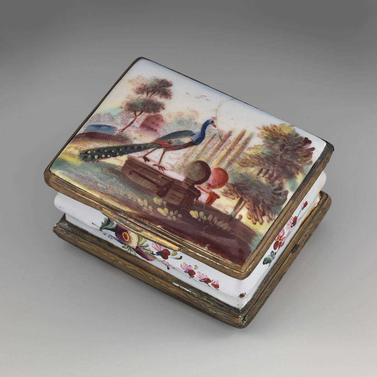 Double snuffbox, one lid (strolling couple) based on print published by Robert Sayer (British, Sunderland 1725–1794 Bath), Enamel on copper, British, possibly Birmingham