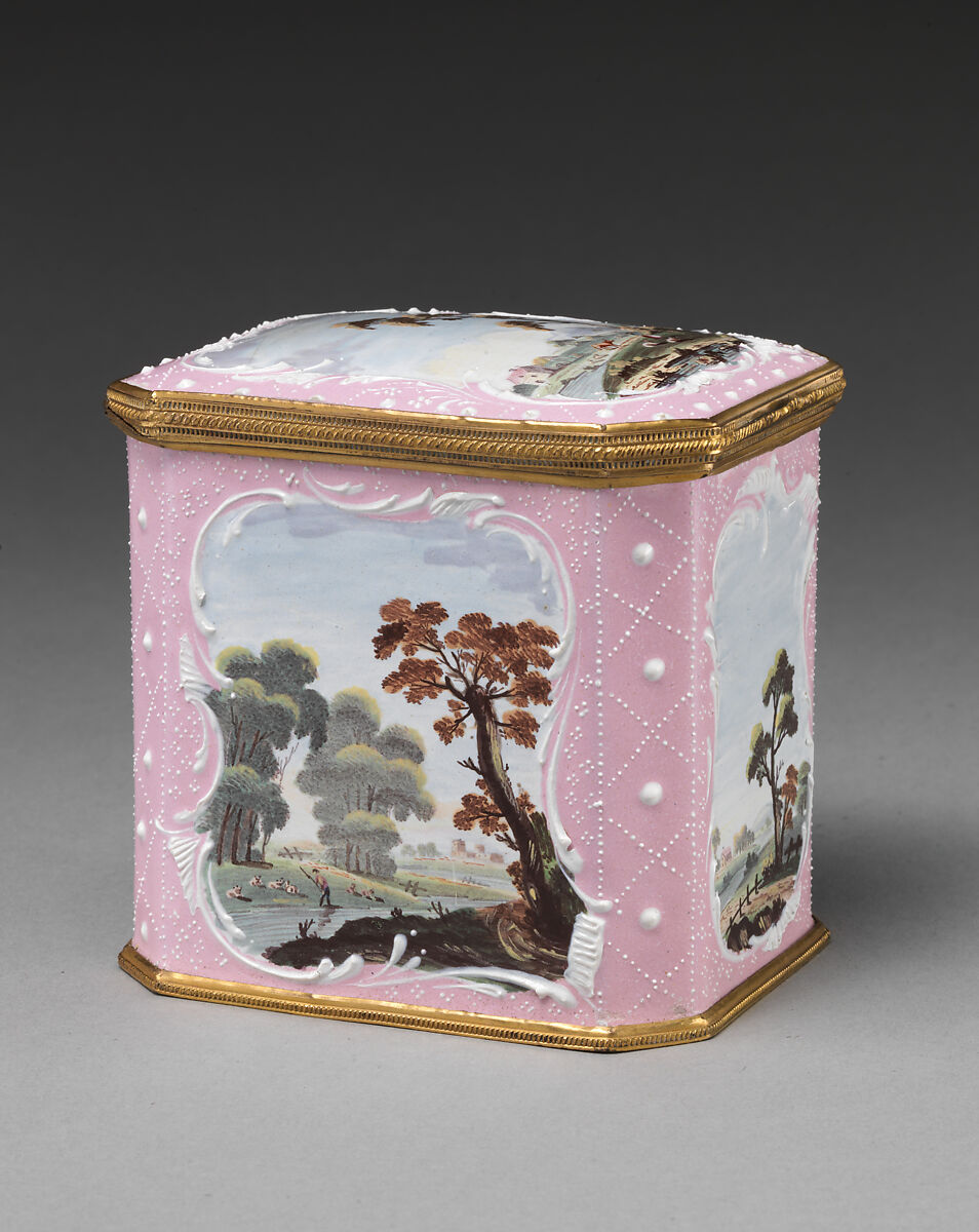 Sugar canister, Enamel on copper, British, South Staffordshire 