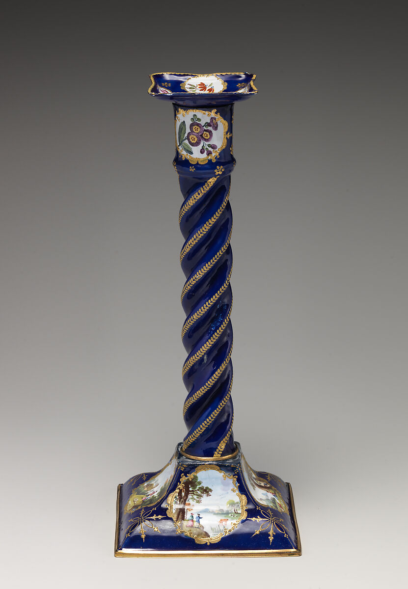 Spiral Candlesticks (4), Enamel on copper, British, possibly South Staffordshire, possibly Bilston