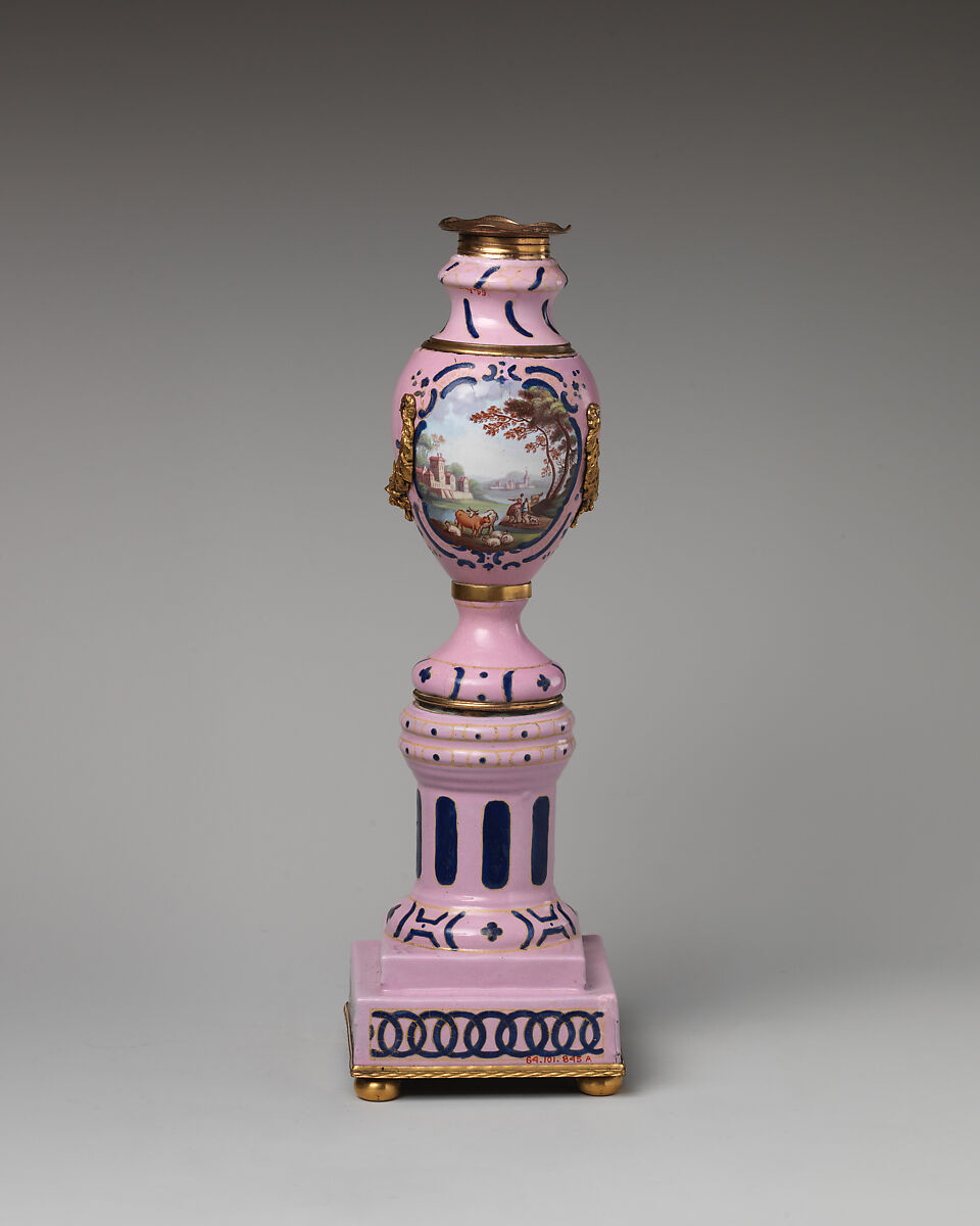 Cassolette with cover (one of a pair), Enamel on copper, British, South Staffordshire, possibly Bilston