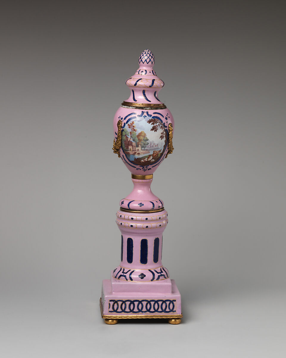 Cassolette with cover (one of a pair), Enamel on copper, British, South Staffordshire, possibly Bilston