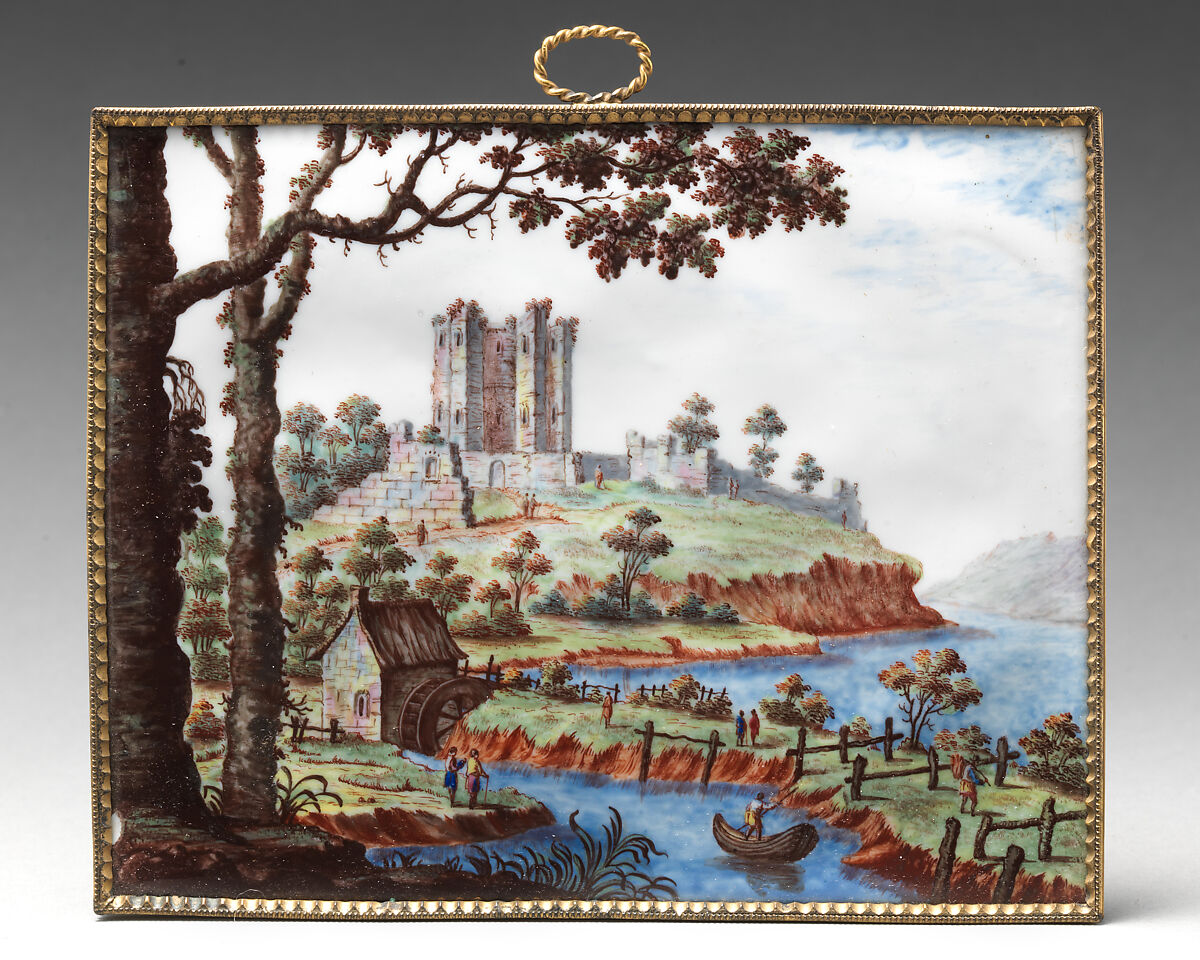 Plaque, Enamel on copper, British, South Staffordshire 