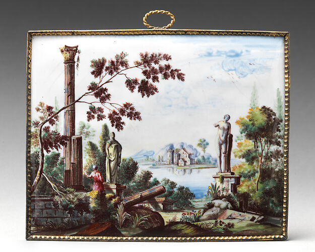 Plaque with classical landscape