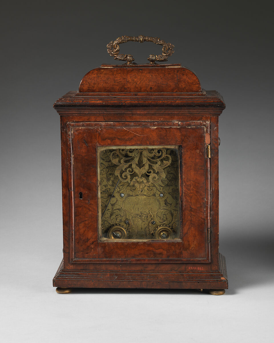Table or bracket clock, Clockmaker: Joseph Windmills (British, freeman of Clockmakers' Company 1671, master 1702–23), Walnut, walnut veneer, gilt bronze, British, London