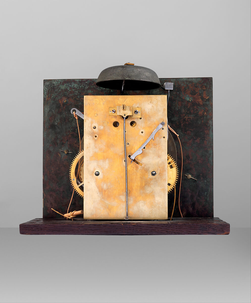 Longcase clock with calendar, Clockmaker: Thomas Tompion (British, 1639–1713), Case: walnut; oak veneered with walnut; and string inlays of holly and stained holly; Dial: partly gilded and partly silvered brass; Movement: brass and steel, British, London