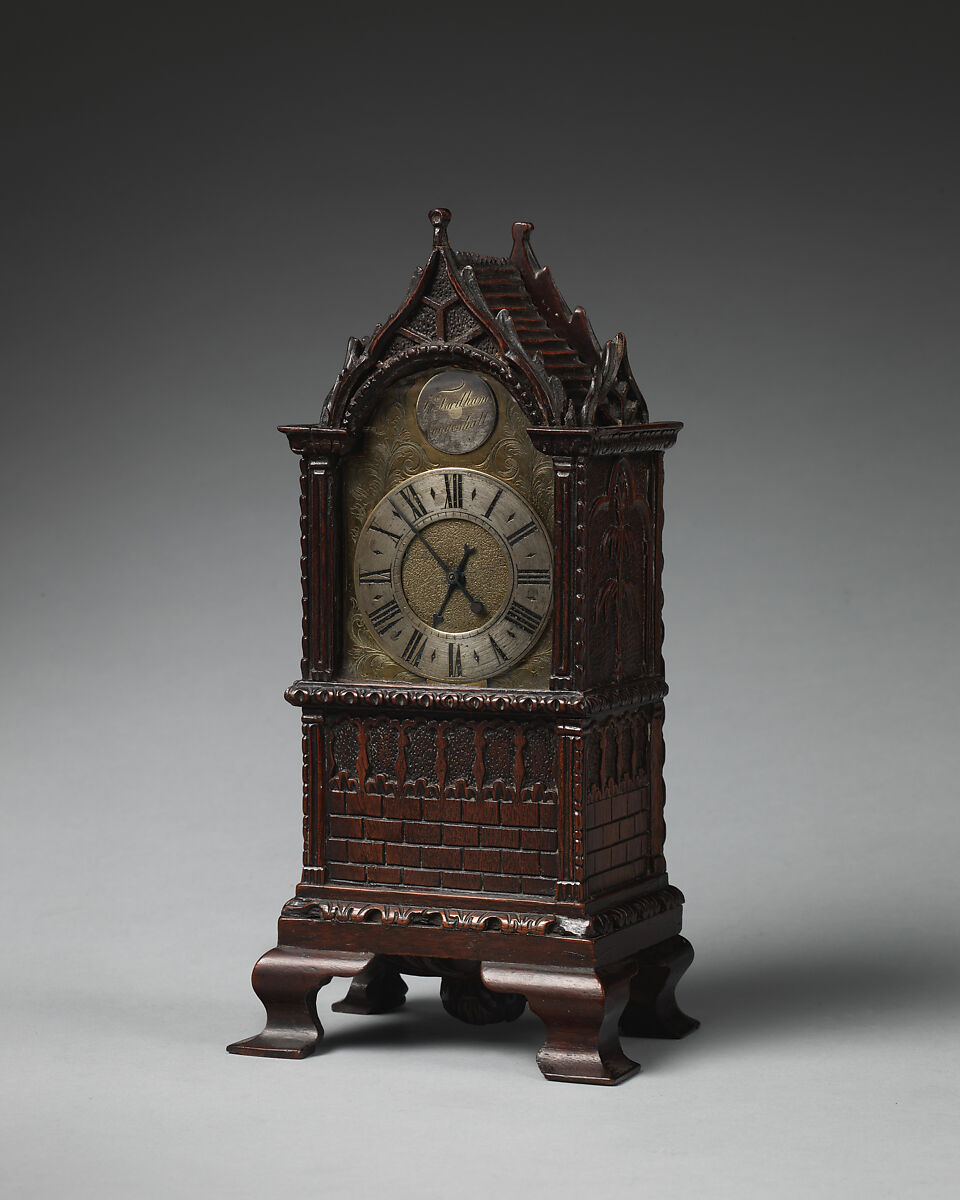 Bracket clock, Clockmaker: John Fordham (British, active Coggeshall), Mahogany, British, Coggeshall 