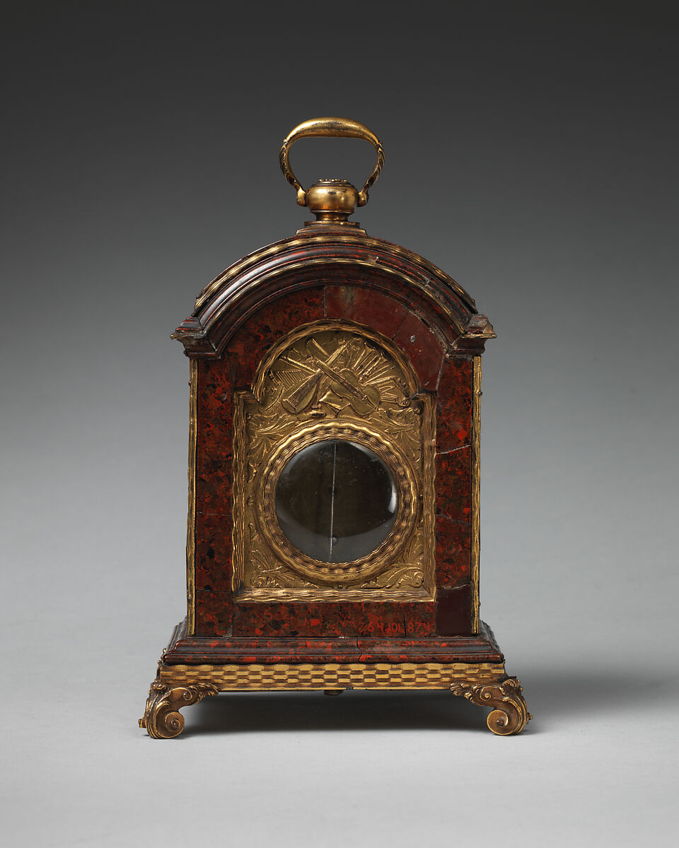 Table or bracket clock, Clockmaker: James Tregent, Scagliola, gilt bronze, British, London