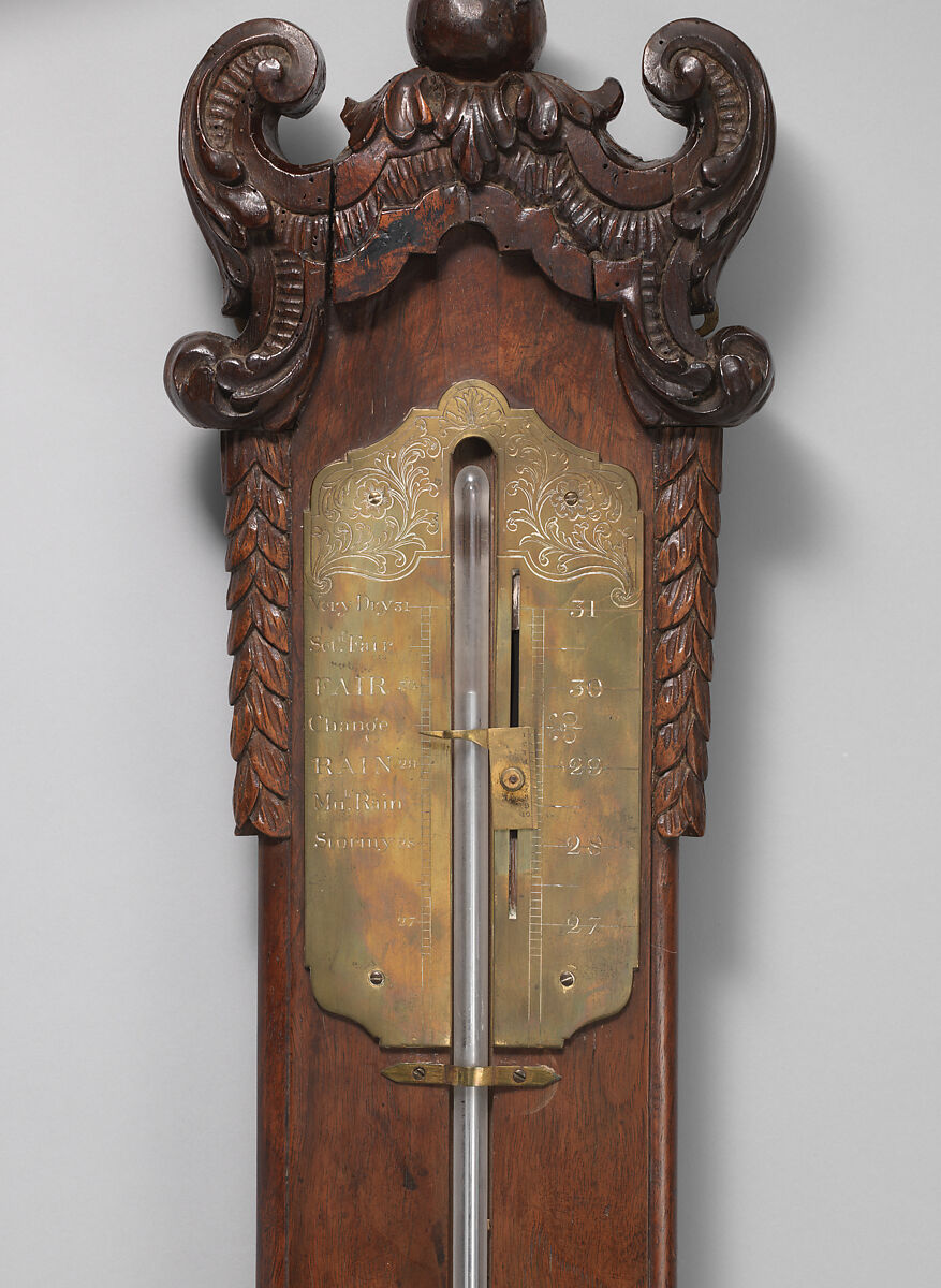 Torricellian barometer, Walnut; mercury, British