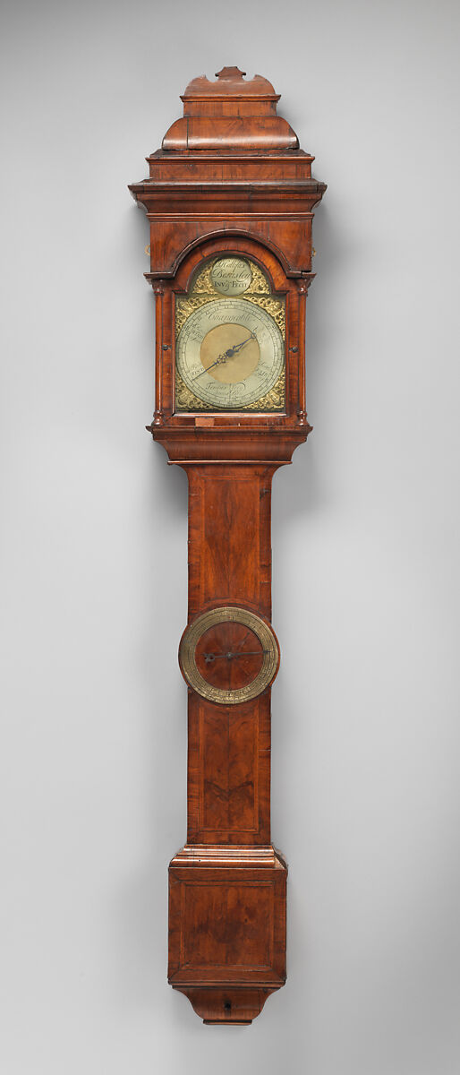 Wheel barometer, John Hallifax, Walnut, walnut veneer, British 