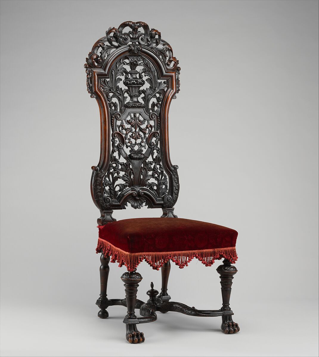 Pair of side chairs, Walnut, velvet (modern), Dutch 