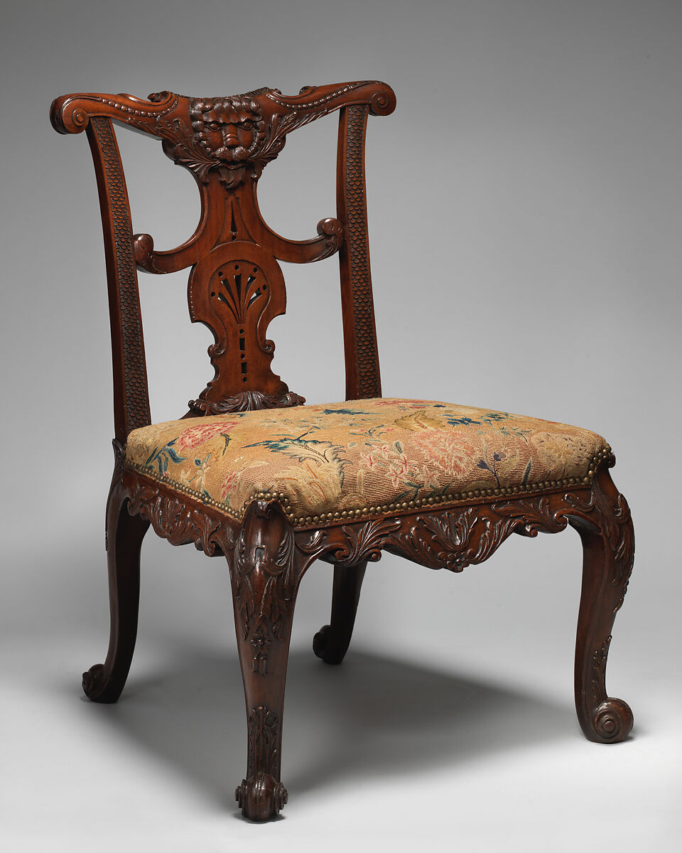 Side chair (one of a pair), Mahogany, British 