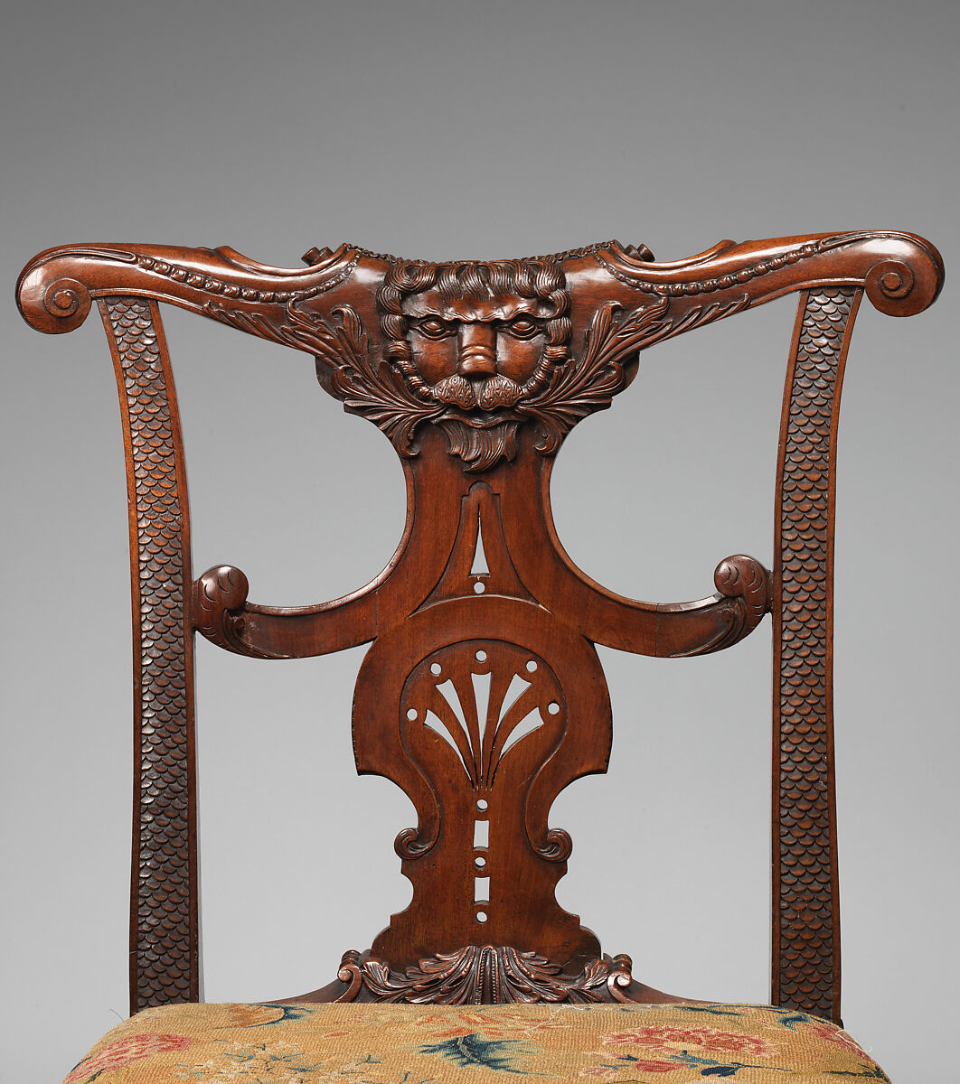 Side chair (one of a pair), Mahogany, British