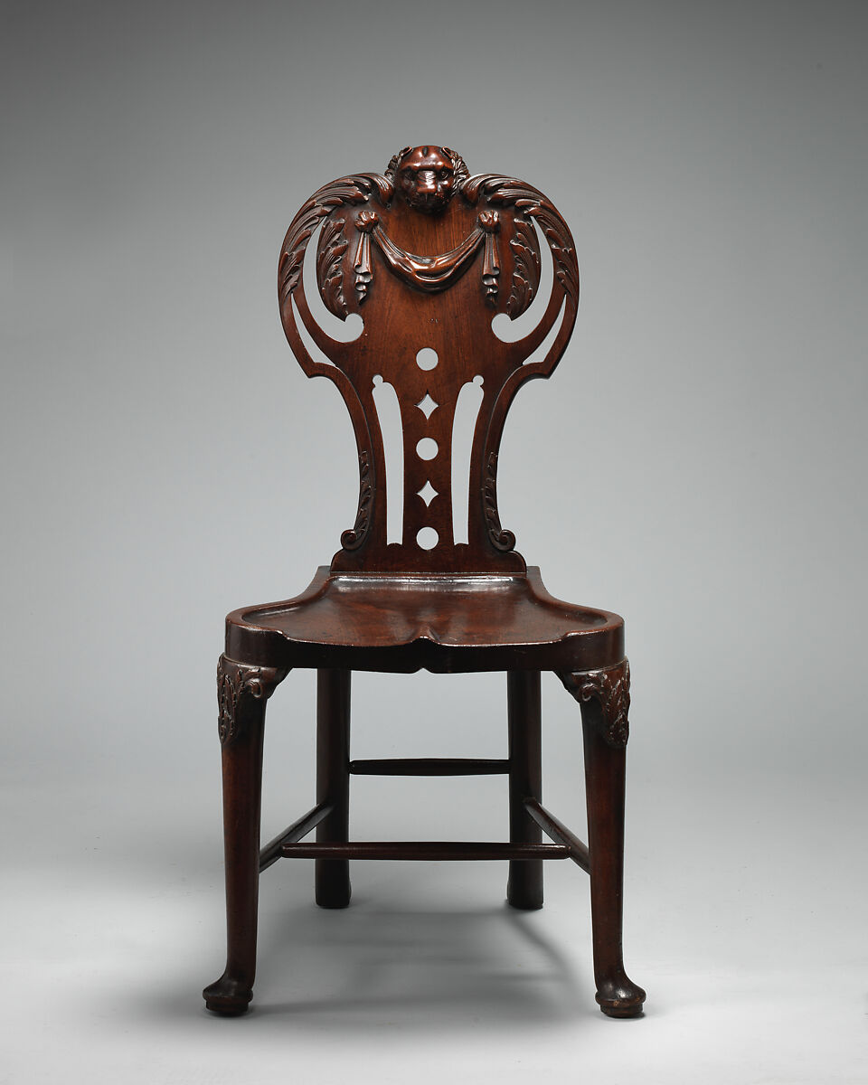 Pair of hall chairs, Mahogany, British
