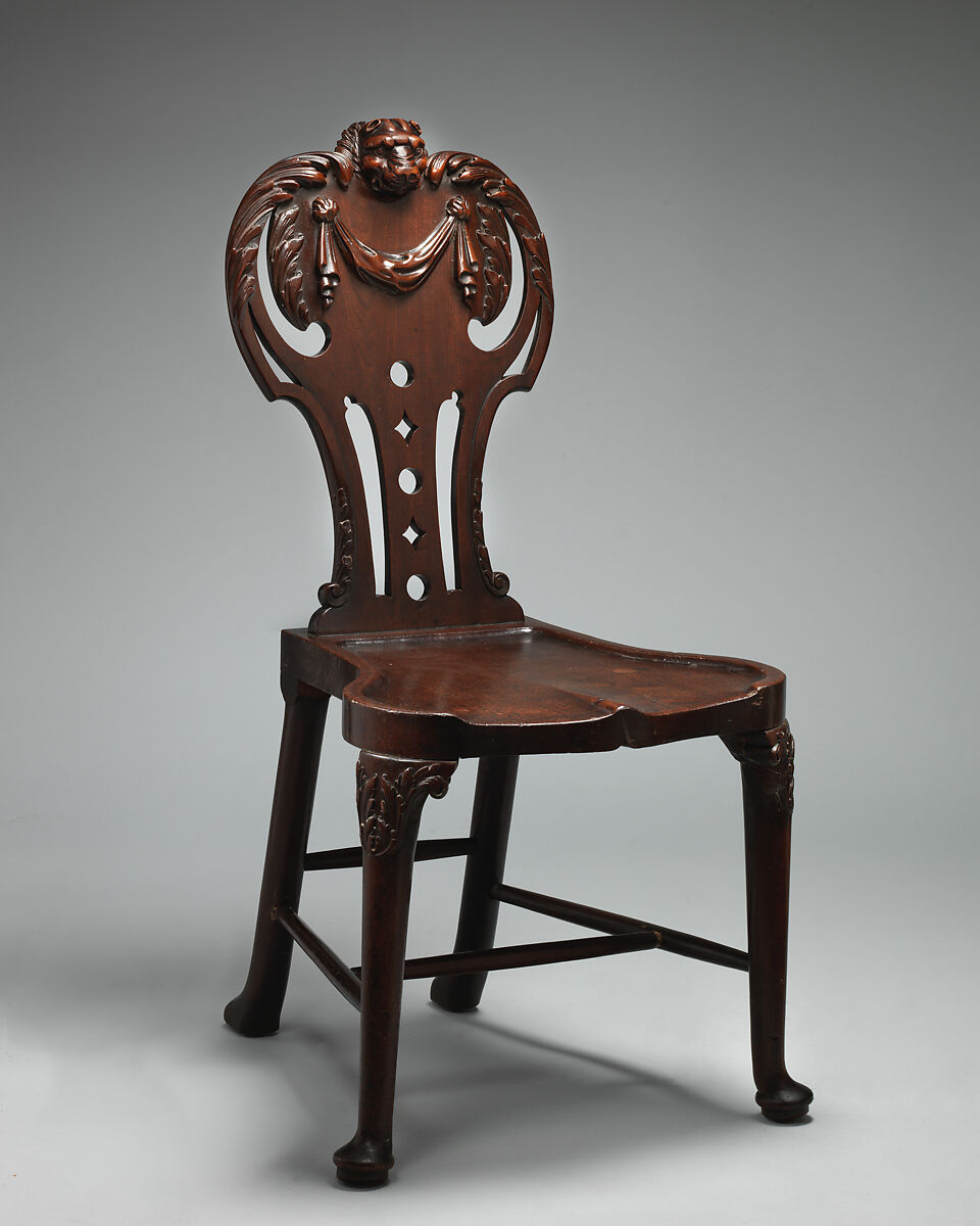 Pair of hall chairs, Mahogany, British