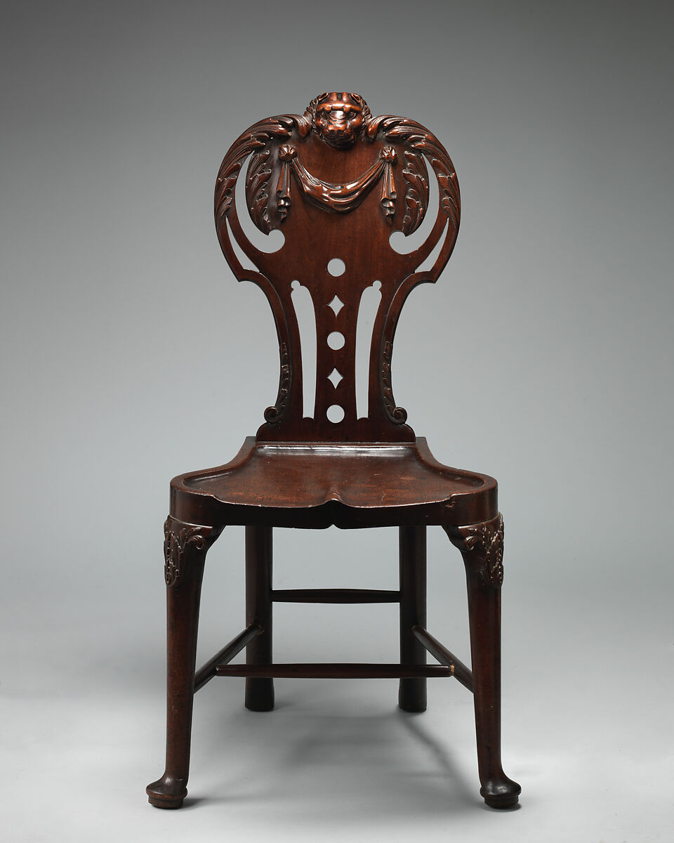 Pair of hall chairs, Mahogany, British