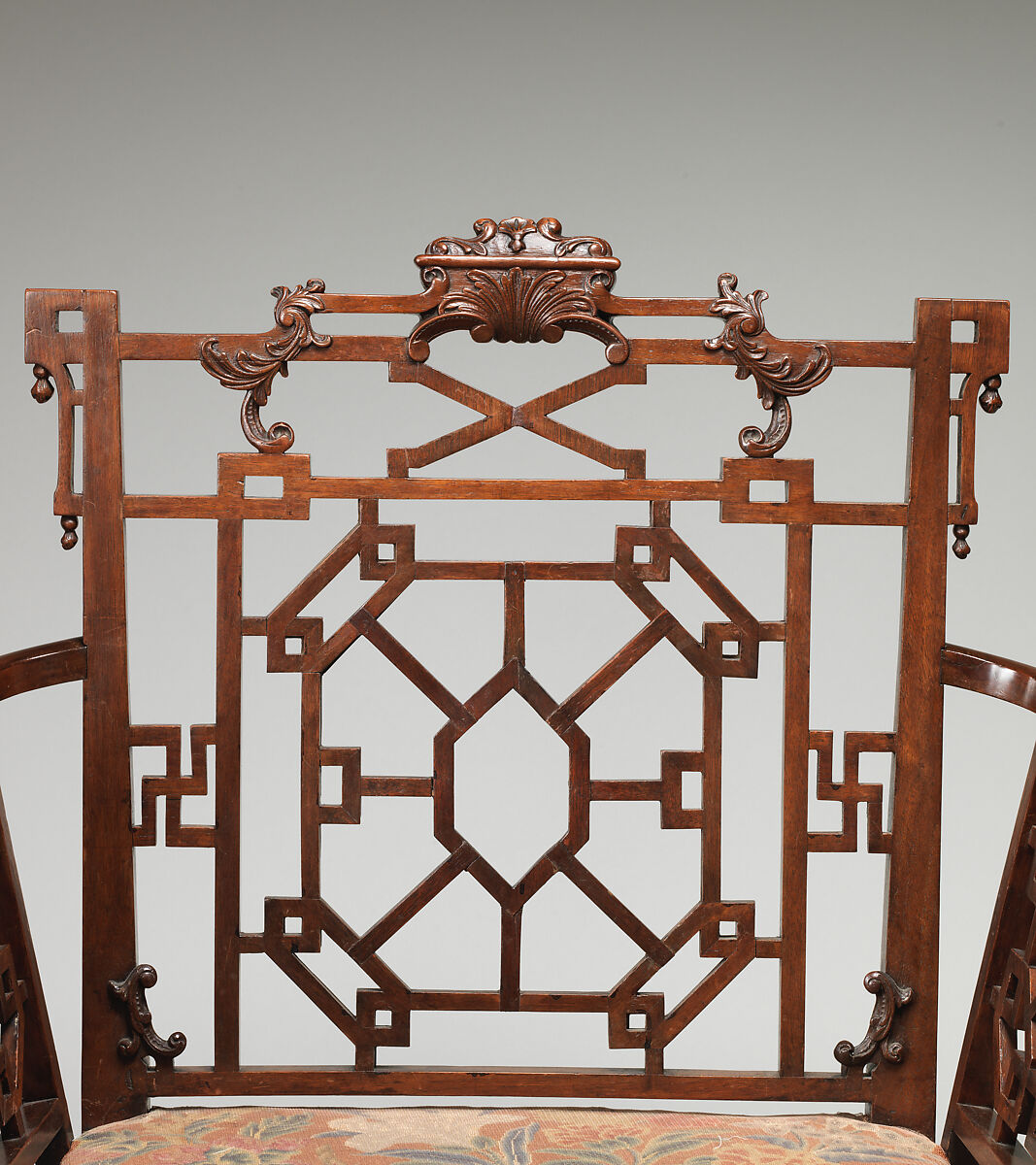 Armchair, Mahogany, needlework (modern), British