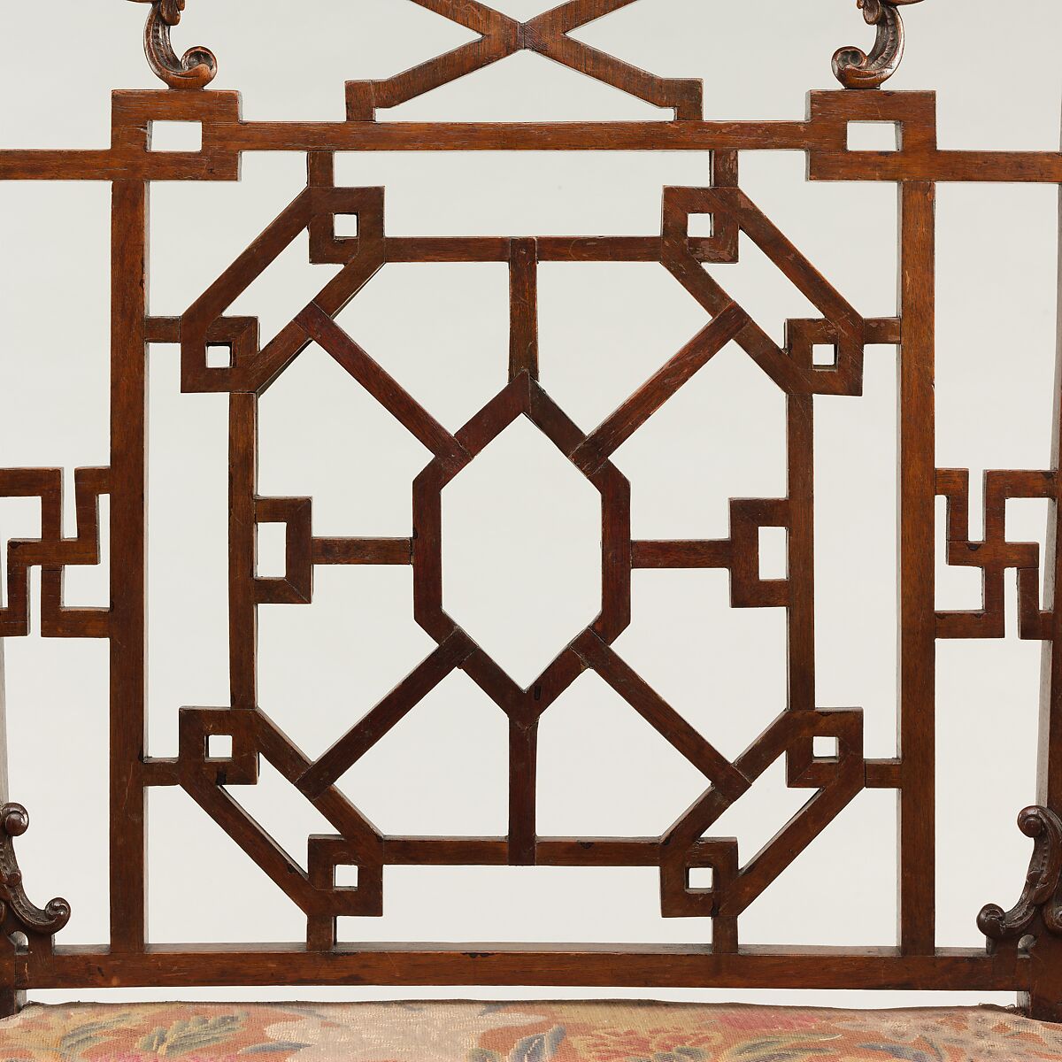 Armchair, Mahogany, needlework (modern), British