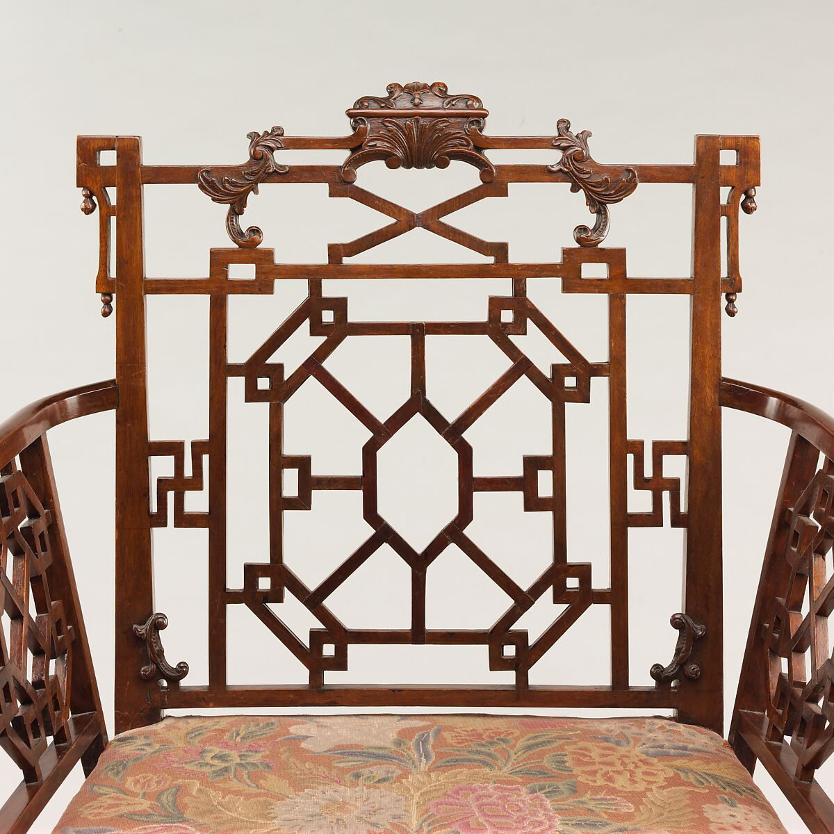 Armchair, Mahogany, needlework (modern), British