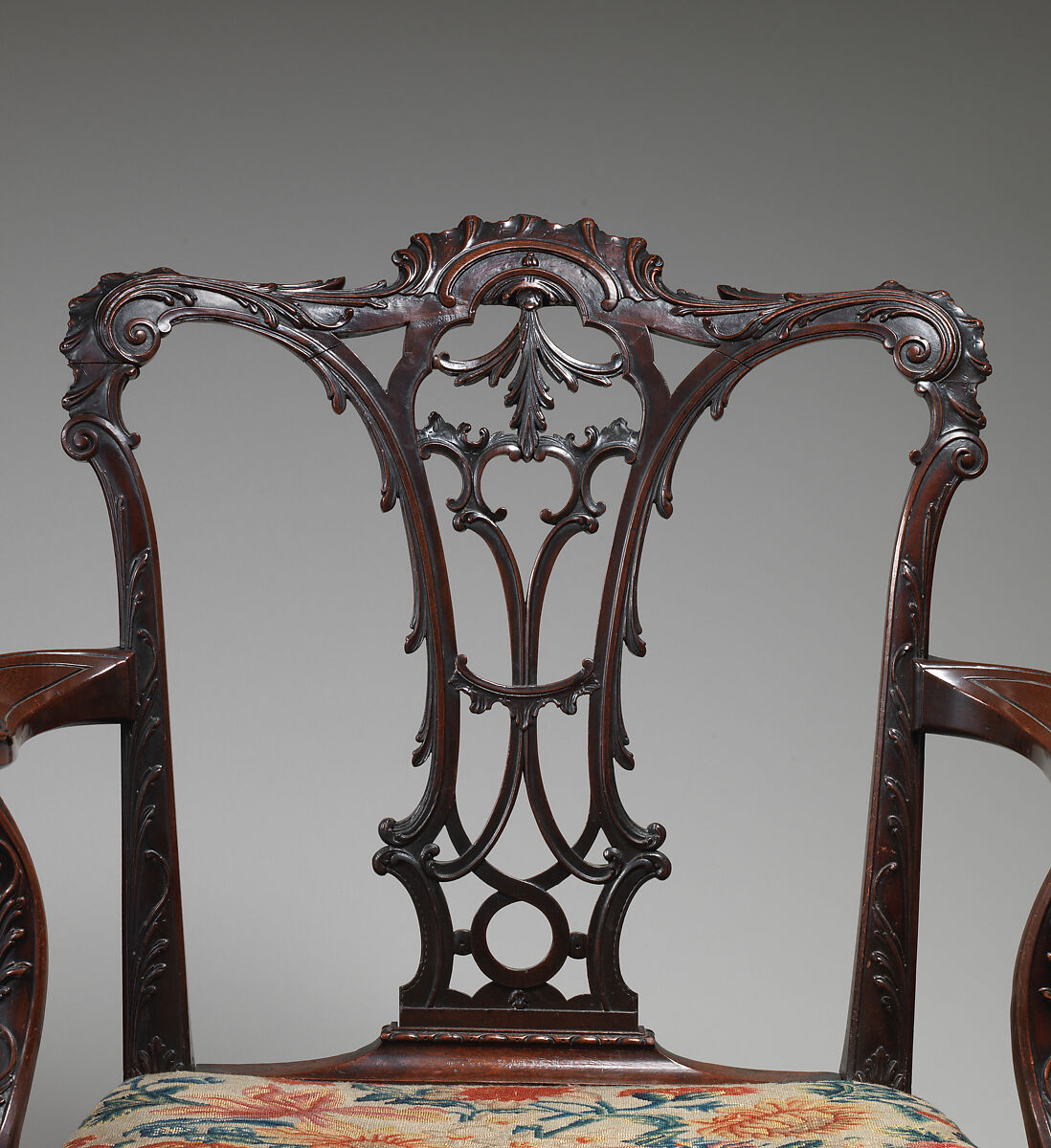 Armchair, Mahogany, needlework, British