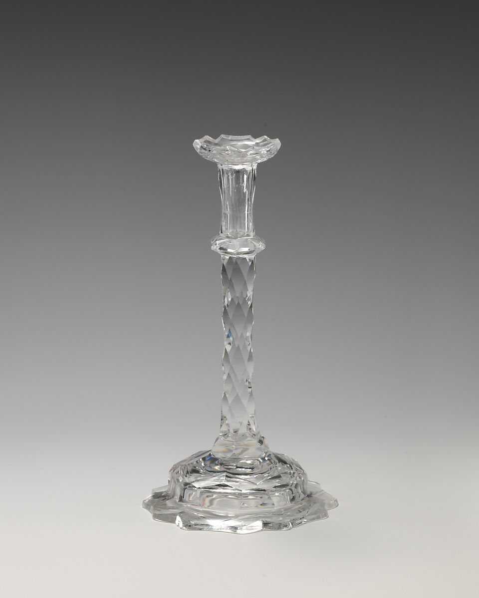 Taperstick (one of a pair), Glass, British 