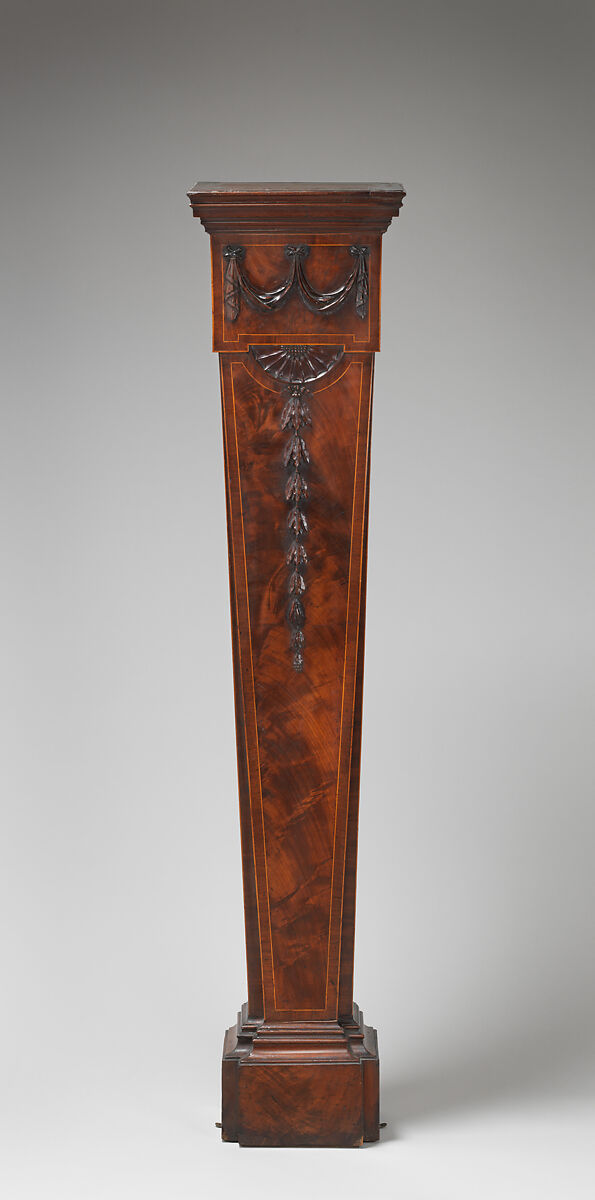 Pair of wall pedestals, Mahogany and mahogany veneer inlaid with boxwood, British