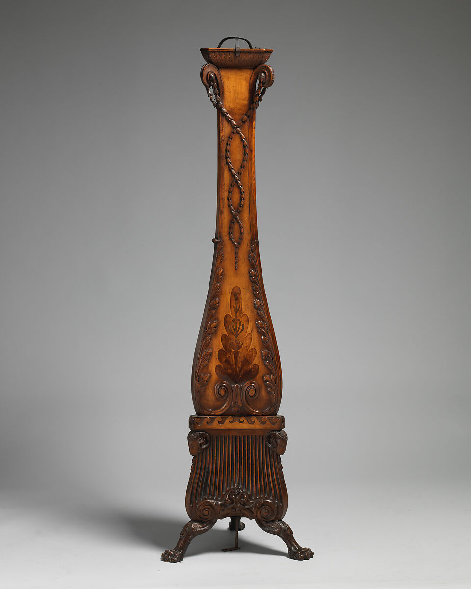 Pair of pedestals, Boxwood veneer, inlaid with colored wood, British