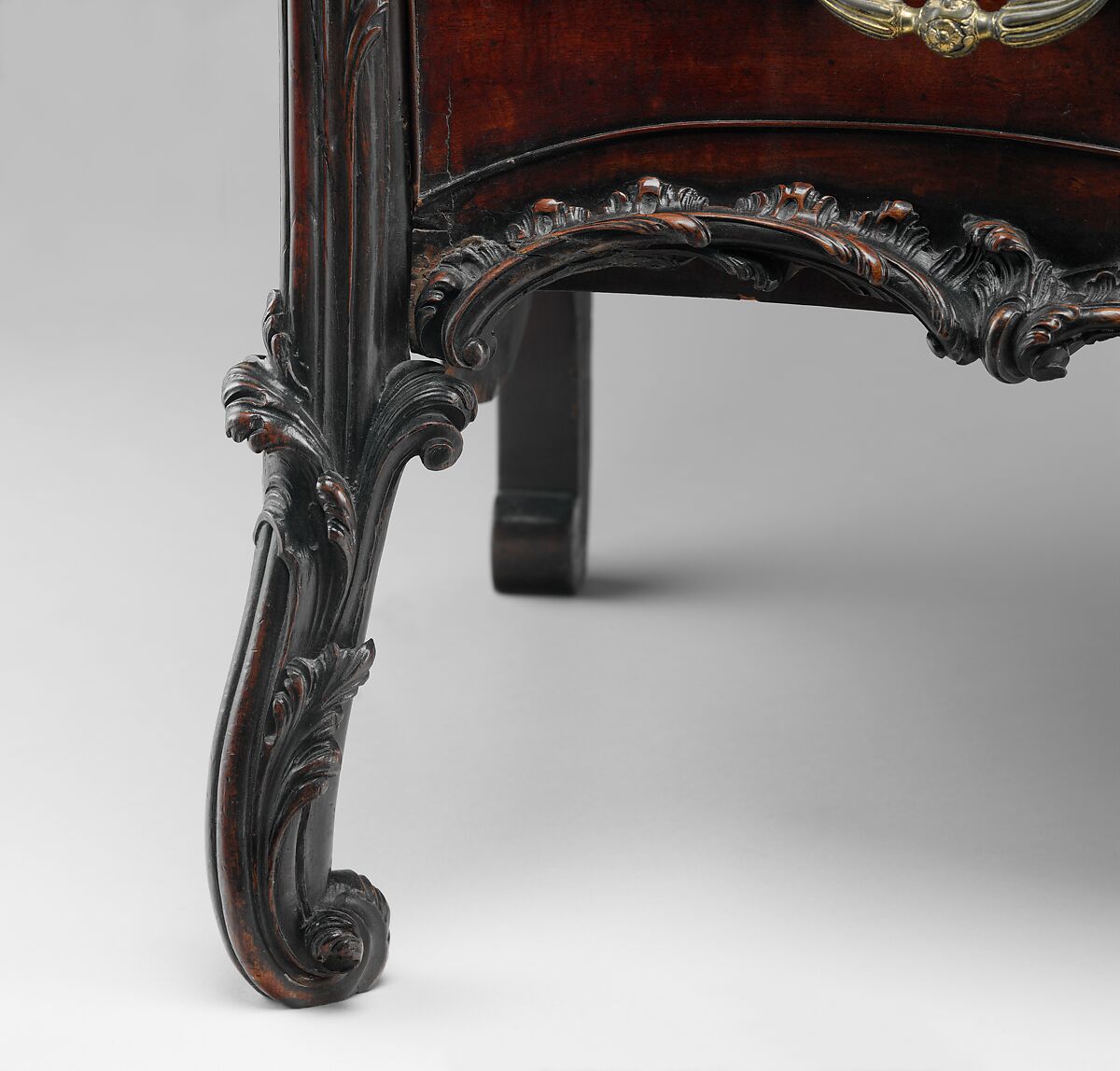 Commode, Attributed to William Vile (British, Somerset 1715–1767 London), Pine veneered with mahogany; gilt bronze, British