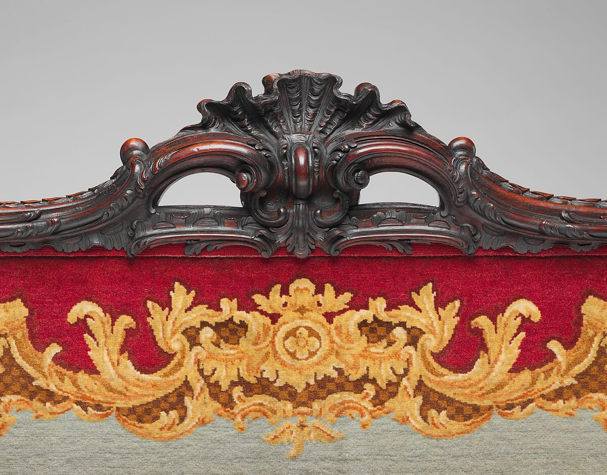 Cheval fire screen, Panel attributed to Thomas Moore (British, ca. 1700–1788), Mahogany, wool knotted-pile panel (not original to the screen), British
