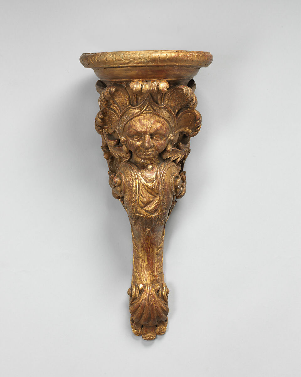Pair of brackets, Carved wood and gilt-gesso, British